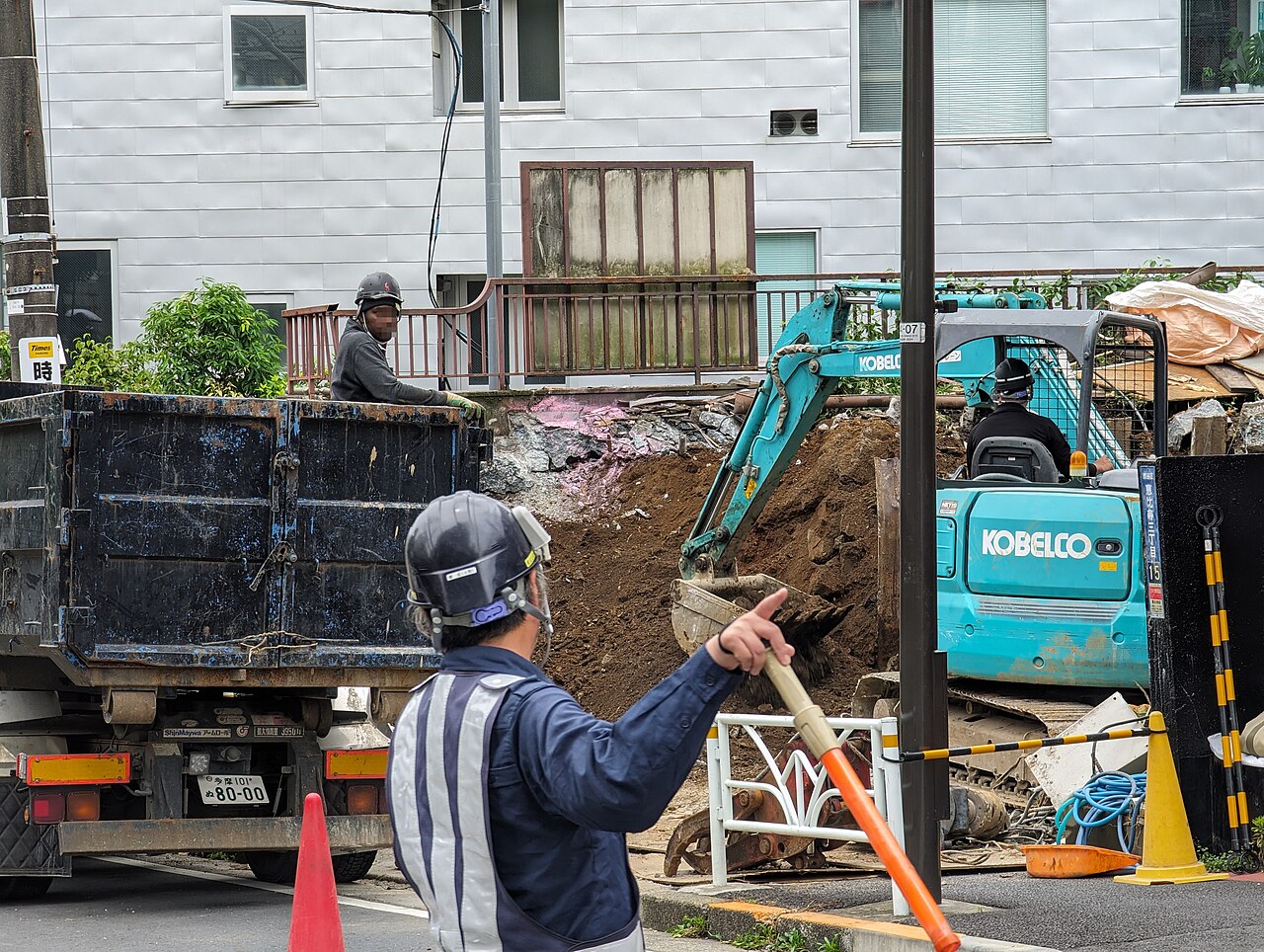 Building demolition in progress
